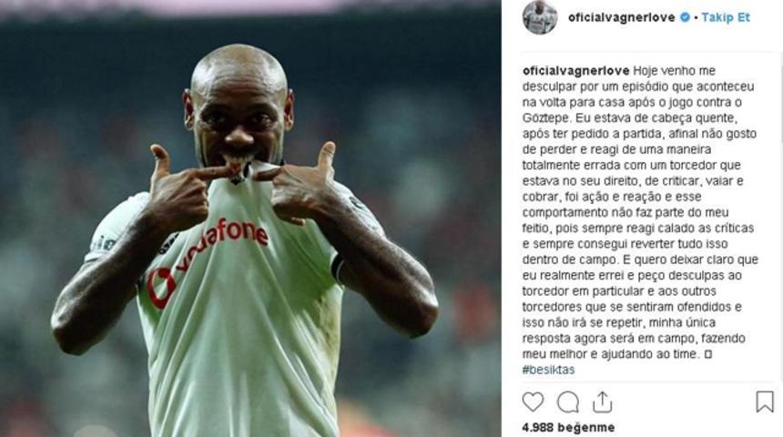Beşiktaş'ta Vagner Love özür diledi