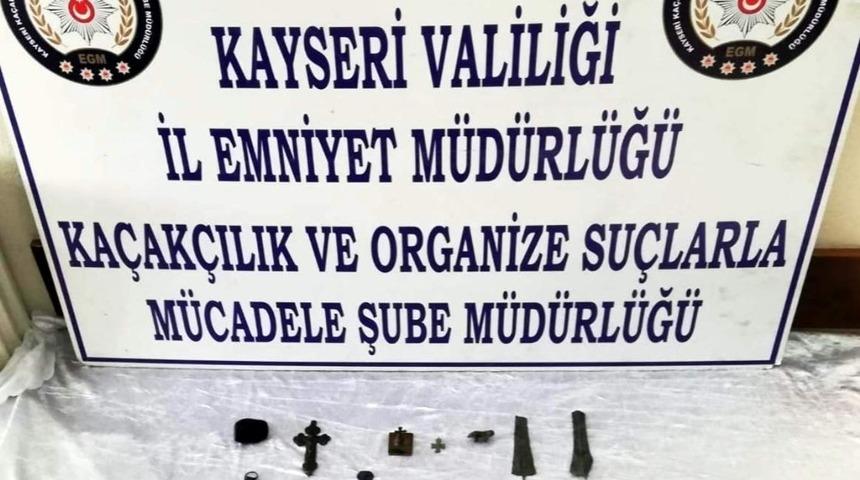 Kayseri&rsquo;de tarihi eser operasyonu