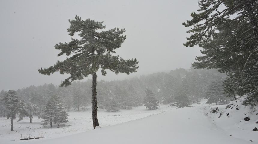 Muratdağı Termal Kayak Merkezi’ne mevsimin ilk karı yağdı
