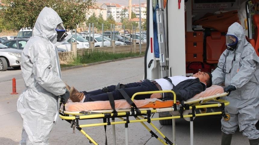 KAE&Uuml; Eğitim ve Araştırma Hastanesinde tatbikat