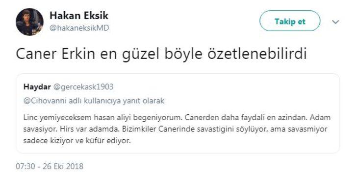 İşte taraftaların Caner Erkin'e sosyal medyadan verdiği tepkiler...