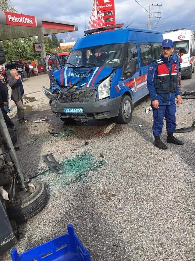 Ordu’da trafik kazası ucuz atlatıldı