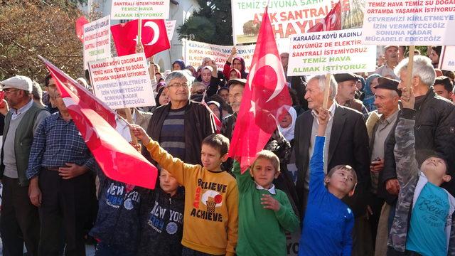 Karaağız sakinlerinden şehir merkezinde termik santral eylemi