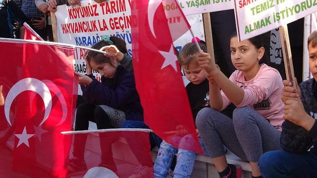 Karaağız sakinlerinden şehir merkezinde termik santral eylemi