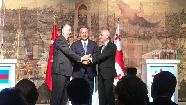 Çavuşoğlu, Azerbaycan ve Gürcistan Dışişleri Bakanlarıyla basın toplantısı düzenledi