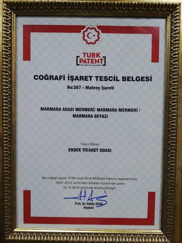 Marmara mermerine coğrafi işaret belgesi