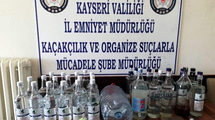 Kayseri&rsquo;de ka&ccedil;ak alkol operasyonu