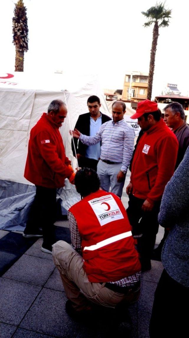 Fay kırıklarının üzerindeki Sarıgöl’de çadır kurma eğitimi