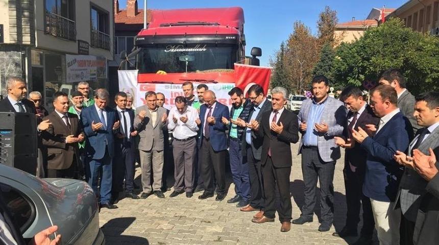 İdlip&rsquo;e insani yardım malzemesi g&ouml;nderildi