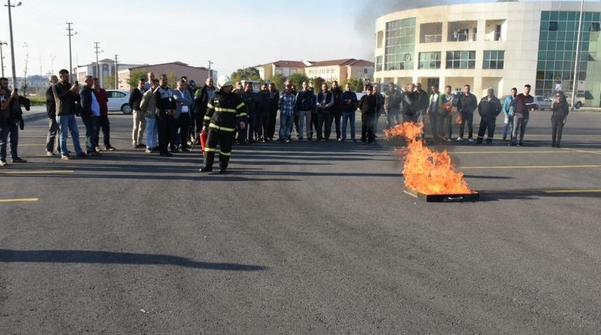 İntaş &ccedil;alışanları yangın tatbikatı yaptı