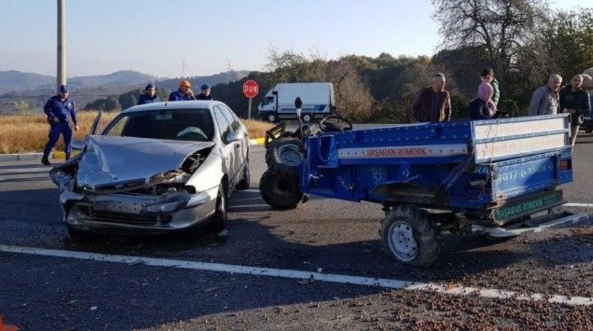 Ak&ccedil;akoca d-655 karayolunda  kaza, 1 yaralı