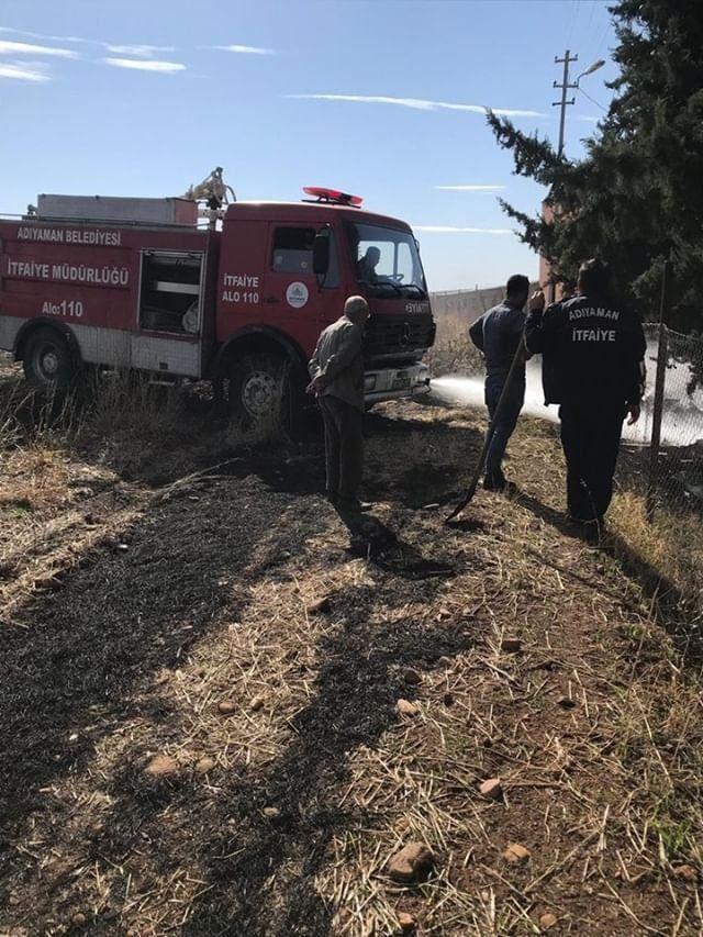 Anız yangını bağ evine sıçramadan söndürüldü