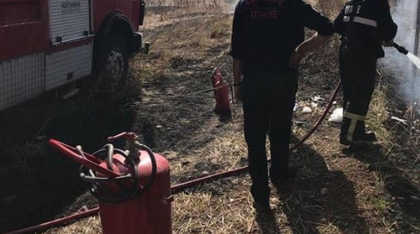 Anız yangını bağ evine sı&ccedil;ramadan s&ouml;nd&uuml;r&uuml;ld&uuml;
