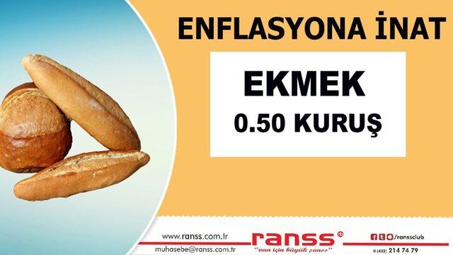 Ranss şubelerinde ekmek 50 kuruş