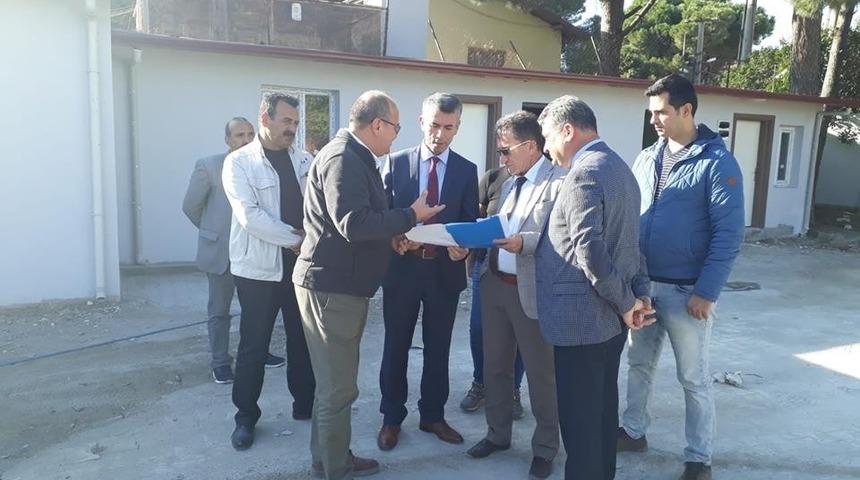 Kaymakam ve belediye başkanı kimsesizler evi projesini inceledi
