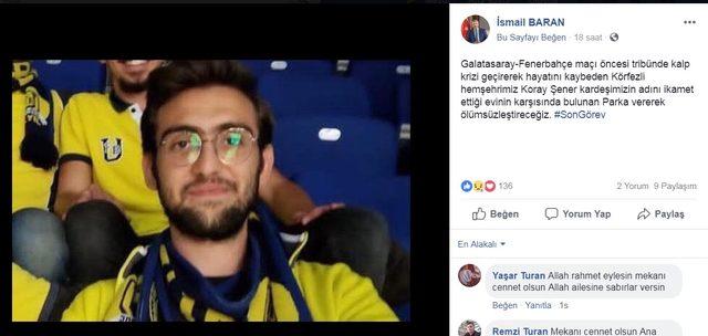 Fenerbahçe taraftarı Koray'ın adı, evinin yakınındaki parka verilecek