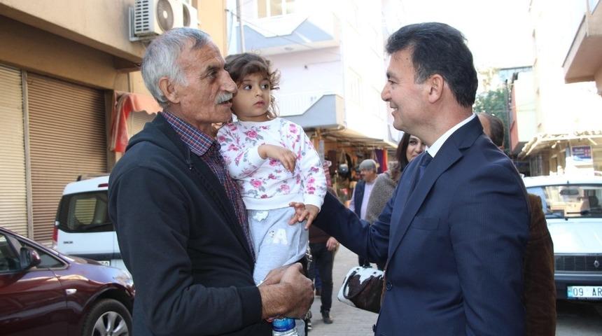 Başkan Akın, &ccedil;alışmalarını İncirliova&rsquo;da s&uuml;rd&uuml;rd&uuml;