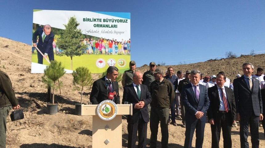 Denizli’de 13 bin 500 fidan toprakla buluştu