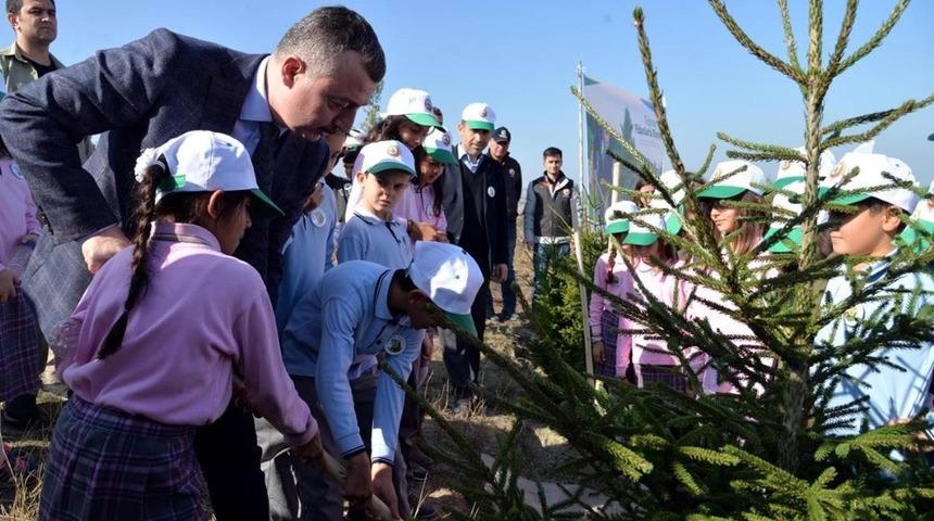 Bilecik&rsquo;te &ouml;ğrenciler 21 bin 902 adet fidan dikti