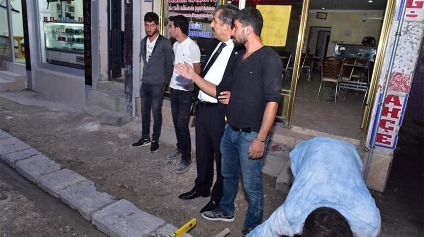 Ceylanpınar’da kaldırım çalışmaları devam ediyor