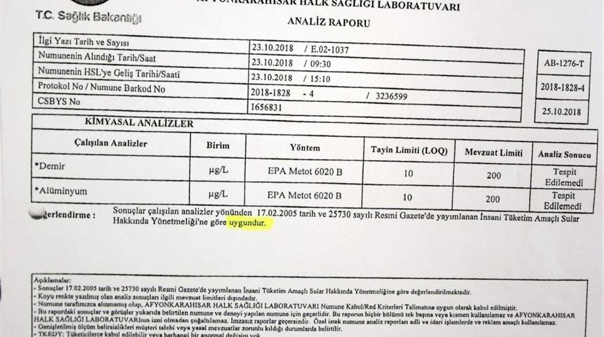 &Ccedil;ay Belediyesinden ishal vakalarıyla ilgili a&ccedil;ıklama