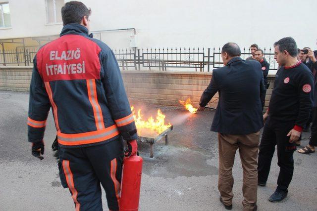 Elazığ’da yurtta yangın tatbikatı yapıldı