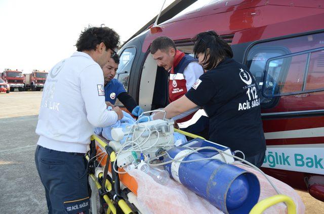 Rüzgar bebek ambulans helikopterle İstanbul'a sevk edildi