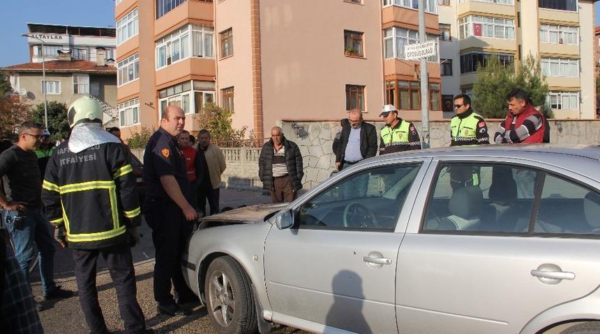 Park halindeki ara&ccedil; yandı