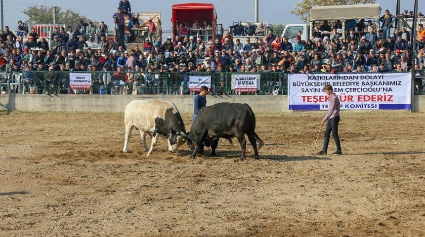 Başkan &Ccedil;er&ccedil;ioğlu, At&ccedil;a Boğa g&uuml;reşlerini izledi