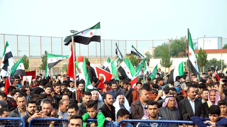 Şanlıurfa'da Suriyeli mitingi! Binlerce kişi...